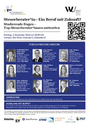 Flyer Podiumsdiskussion Steuerberater 2024