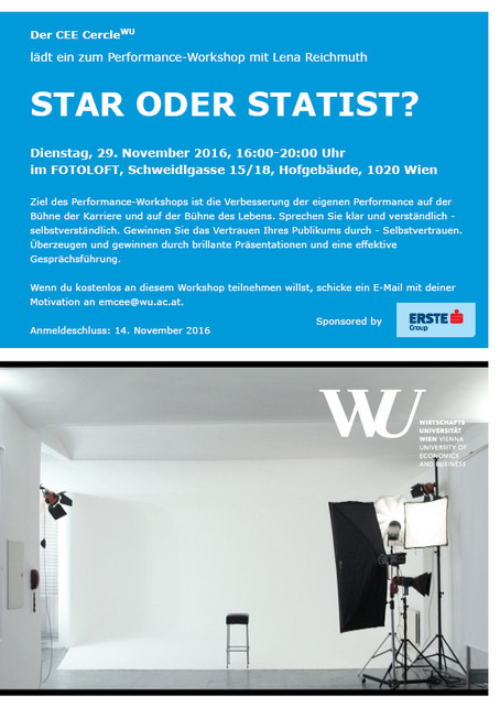 Einladung Performance-Workshop: Star oder Statist