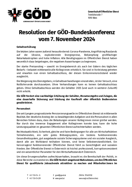 GÖD-Resolution