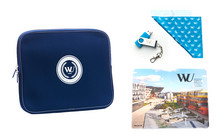 Notebookcover, USB-Stick, Bildschirmputztuch, Mouse-Pad