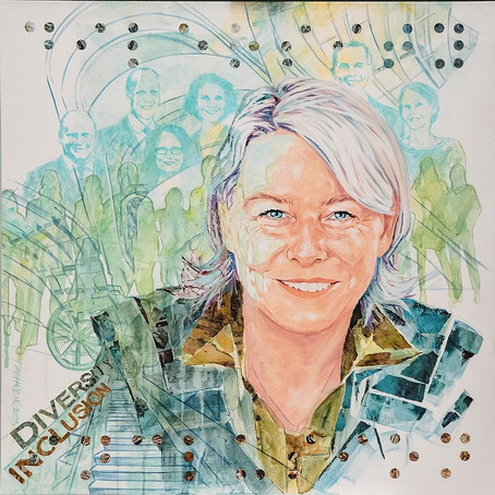 Portrait der Künstler Barbara Pacholik von Rektorin Hanappi-Egger