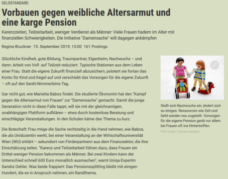 Screenshot (Der Standard, 15. September 2019)